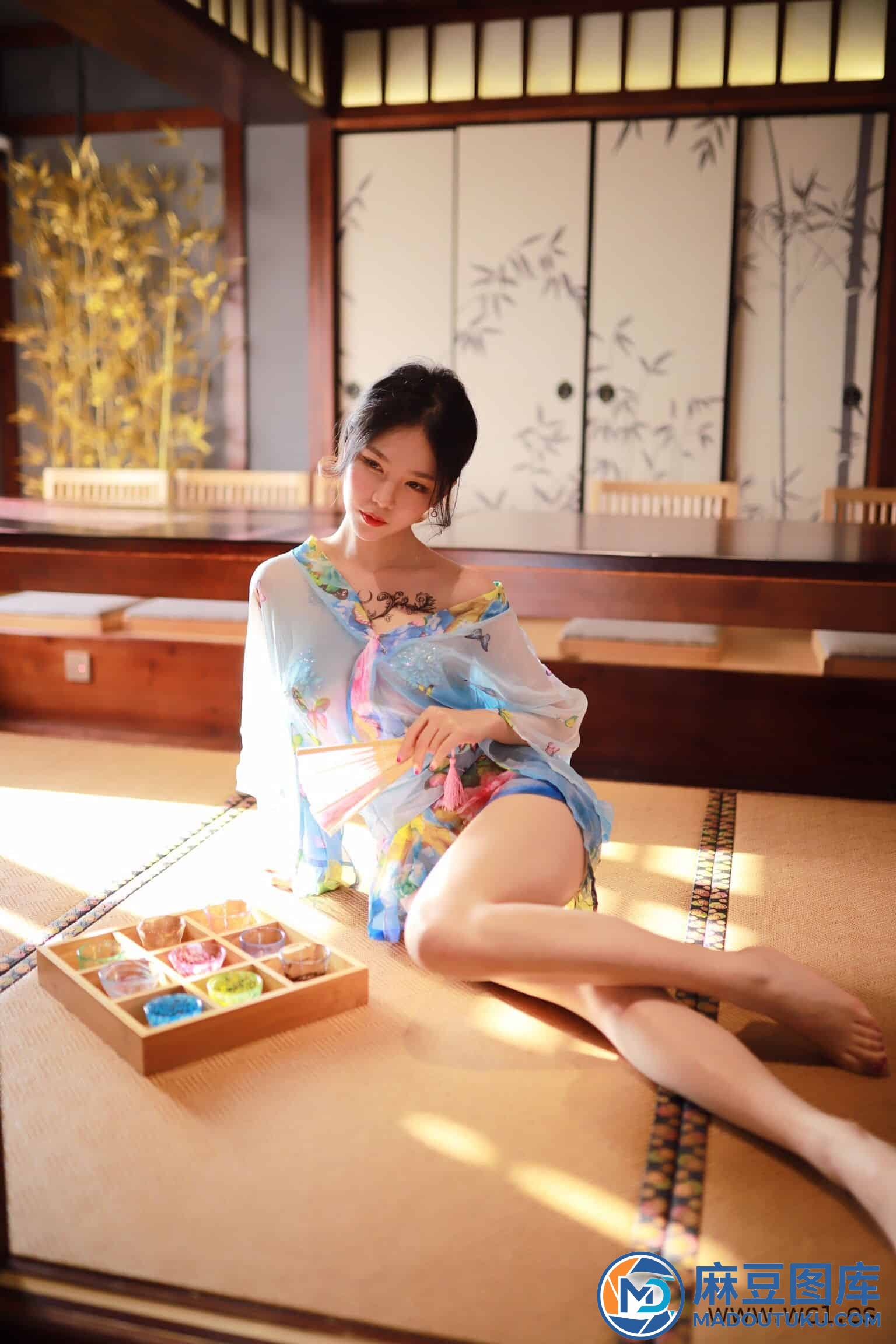 抖娘·利世《水蓝和服》 - 第 5 张