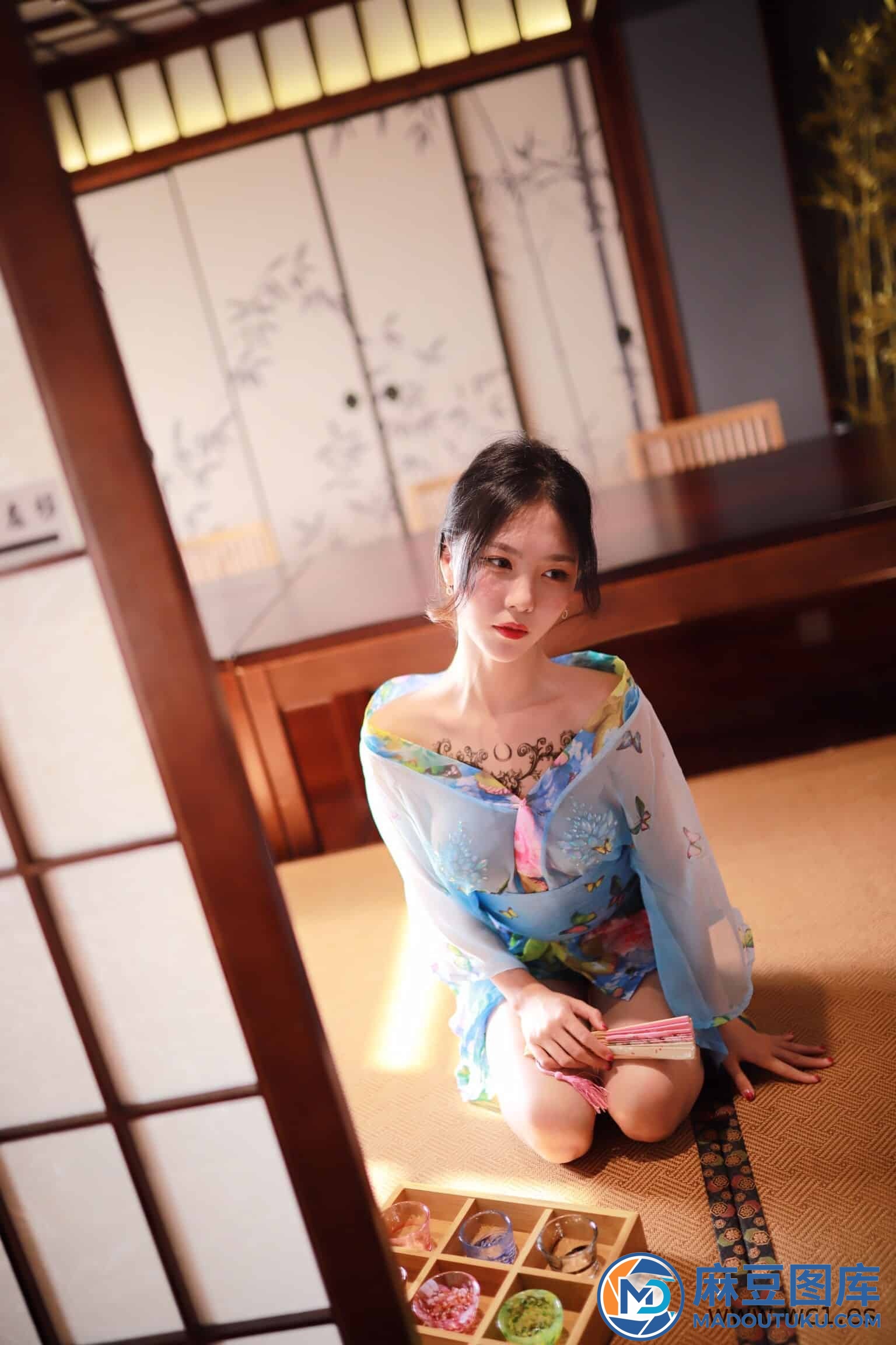 抖娘·利世《水蓝和服》 - 第 6 张