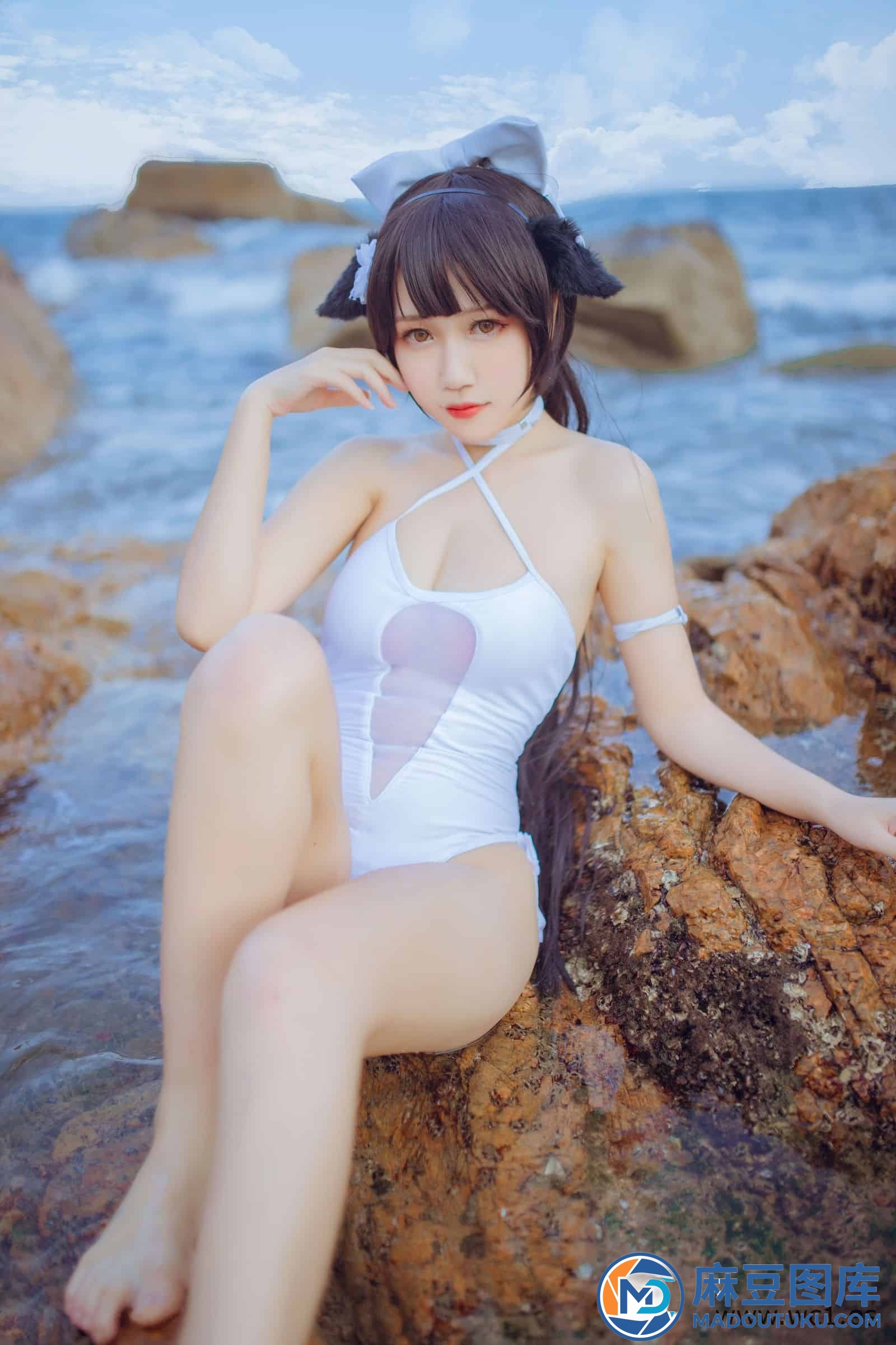 抖娘·利世×不呆猫《獒犬海边泳装》 - 第 1 张
