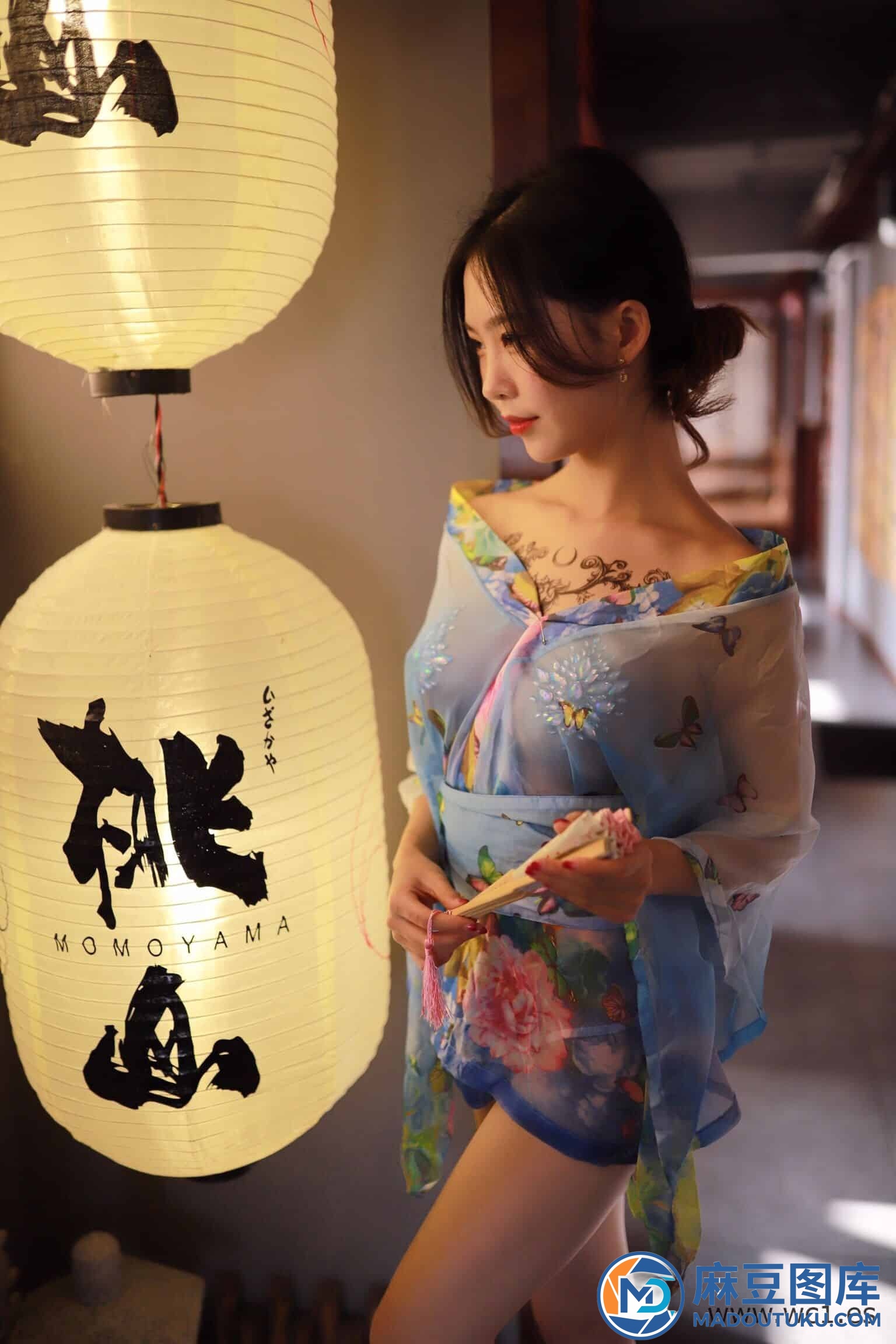 抖娘·利世《水蓝和服》 - 第 4 张